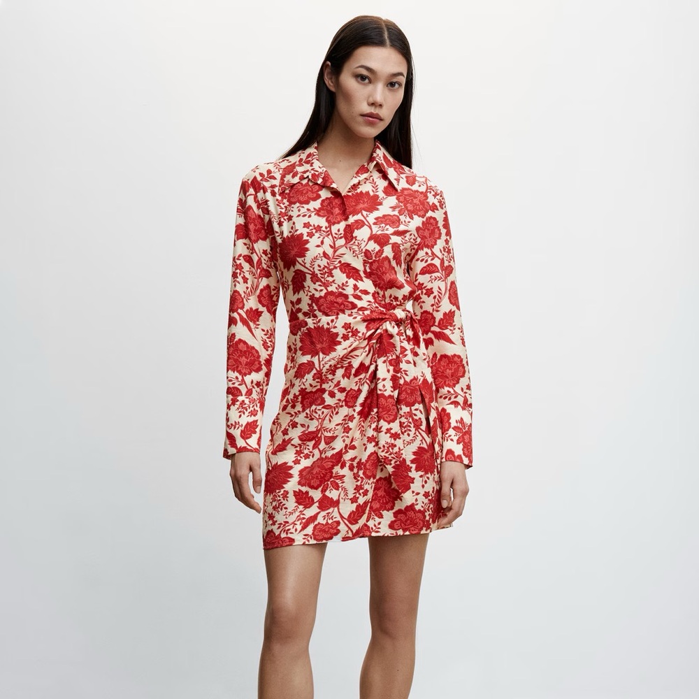 MANGO - FLORAL - WRAP DRESS